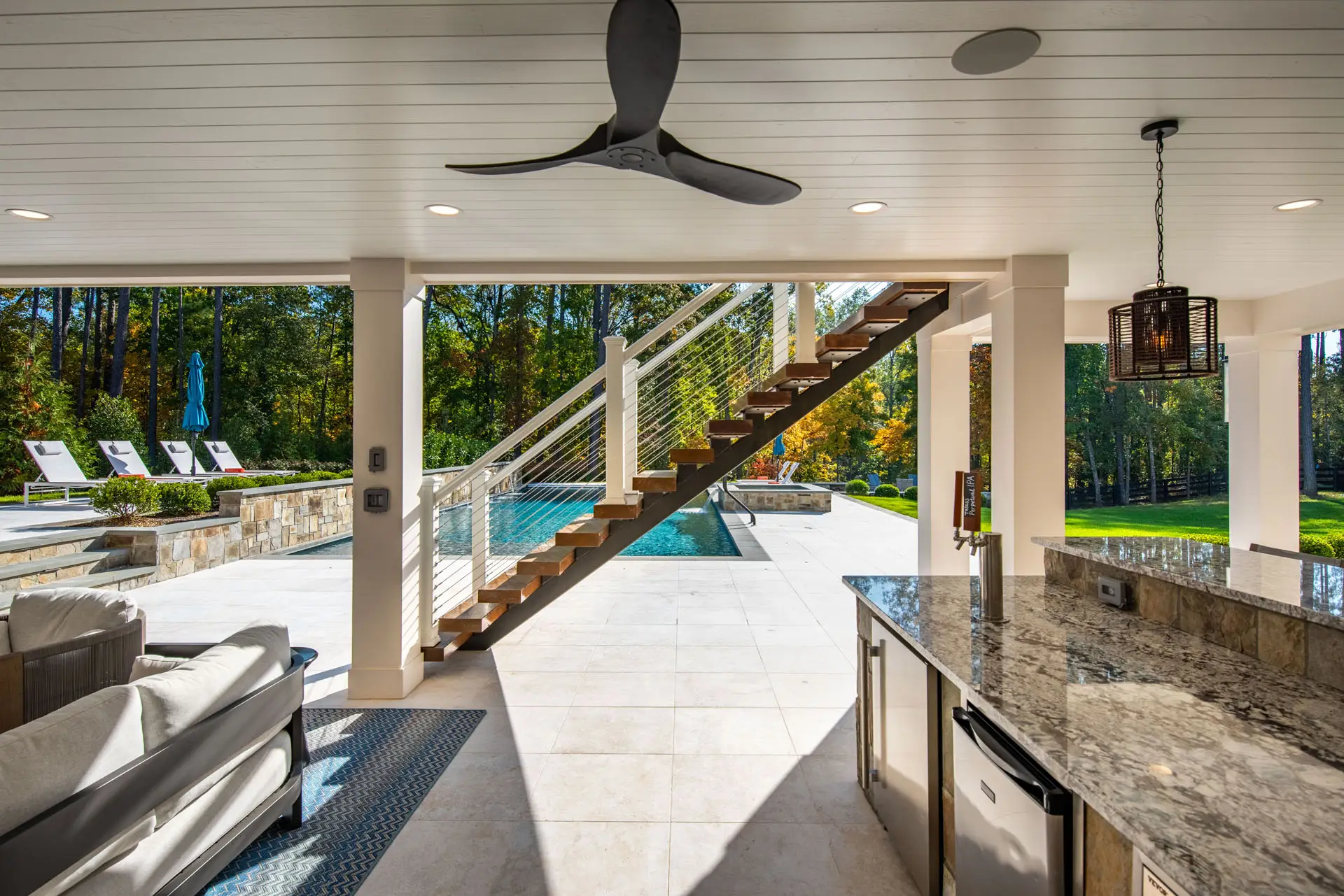 view of back yard from bar