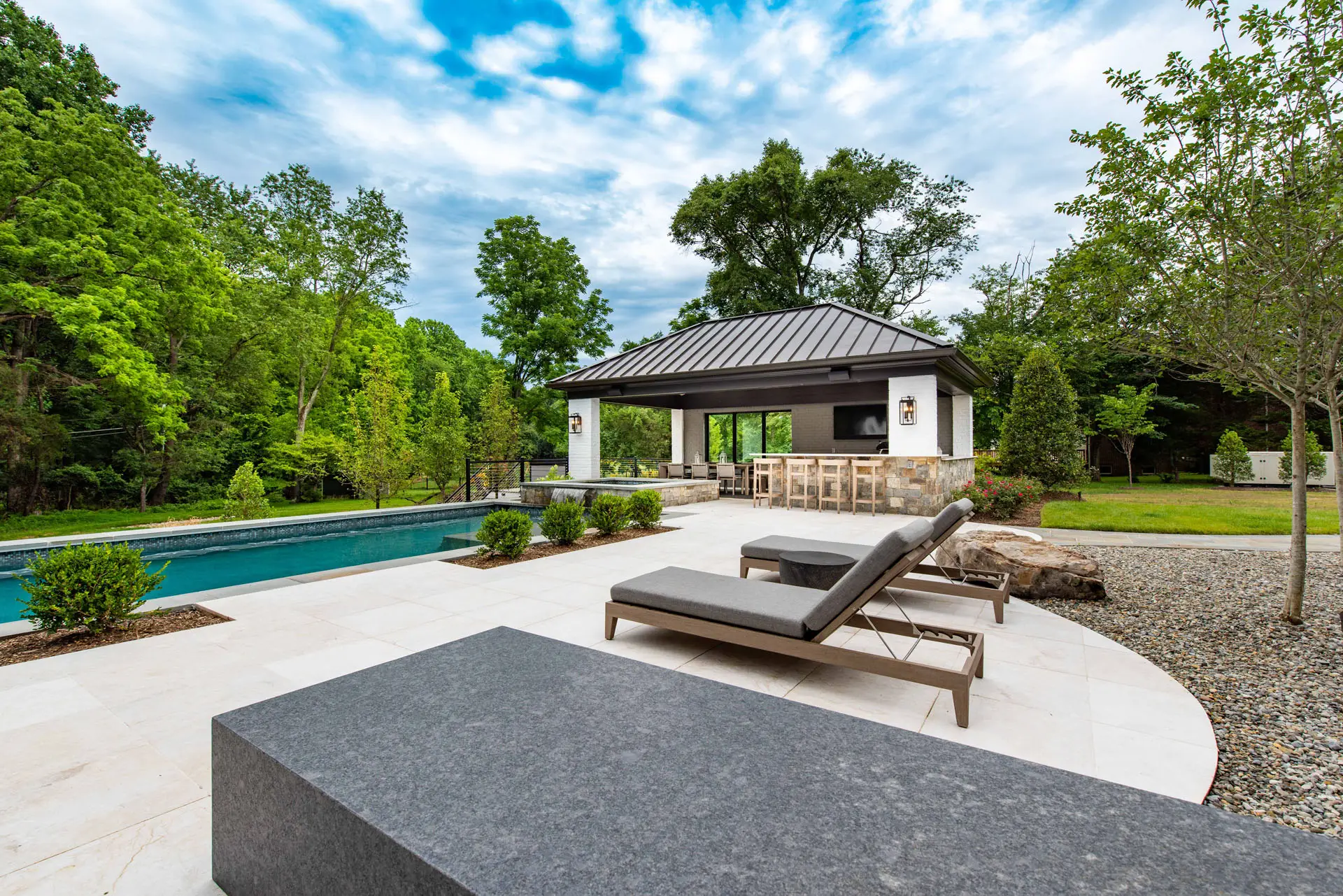 back yard bar and pool