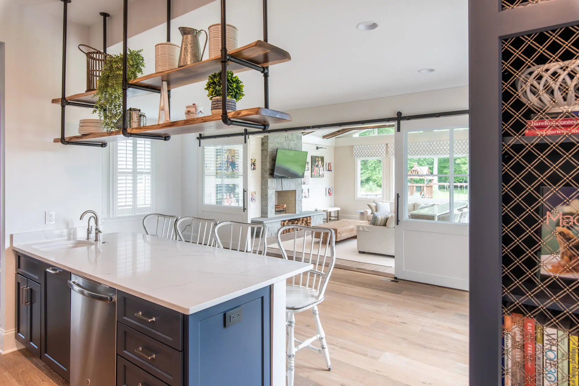 custom kitchen and sun room