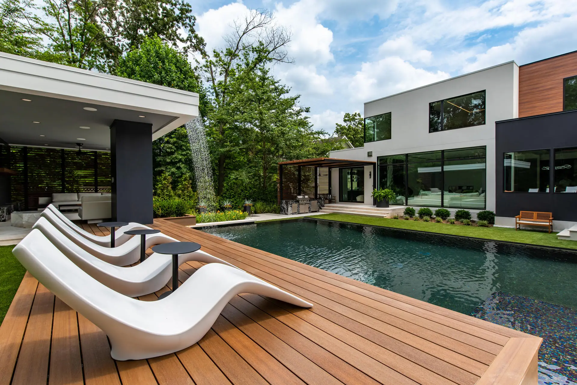 modern pool seating