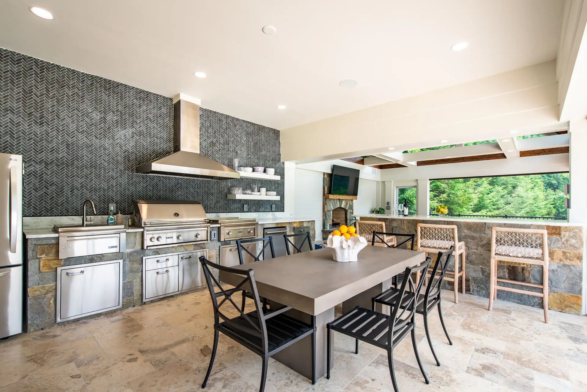 built in grill and bar