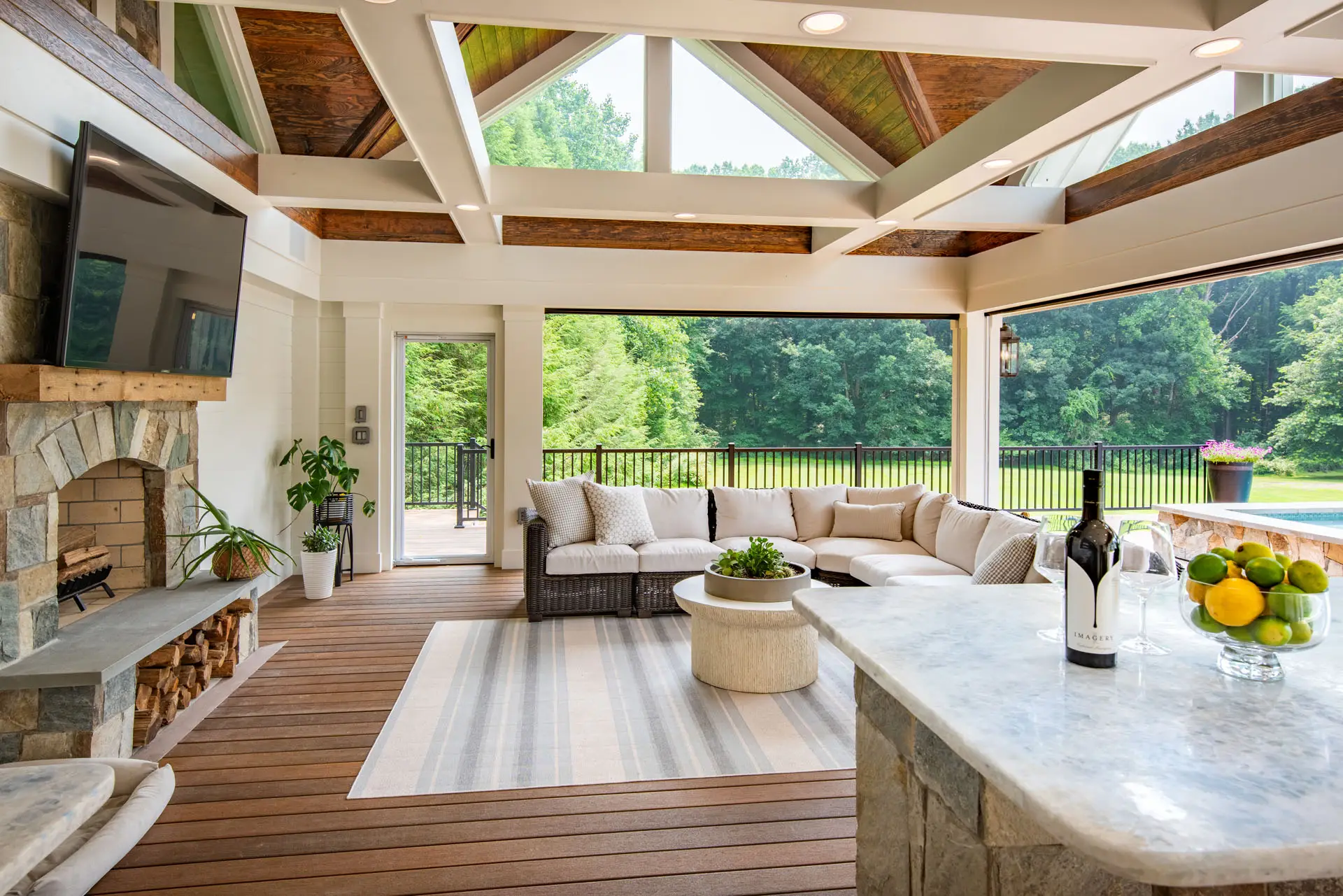 view from custom sun room