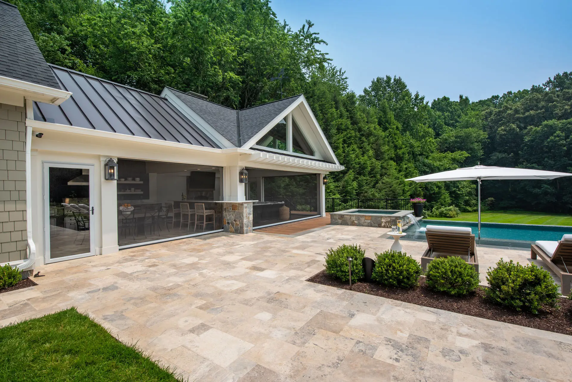 view of sunroom with closed covers